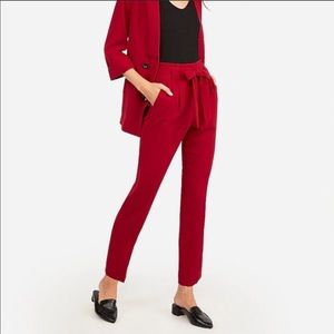 Tie waist paper bag pants